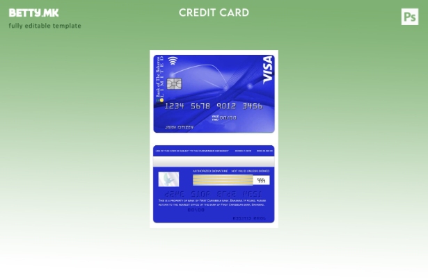 модерен стил Бахамската банка на Бахамите шаблон VISA Classic Card